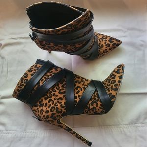 Leopard Heeled Booties